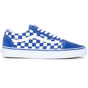 Blue checkered Vans old skool| size 5.5 US youth| perfect condition|